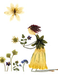 GATHERING WILDFLOWERS: Pressed Flower Print Notecard of Original Artwork sympathy flower
