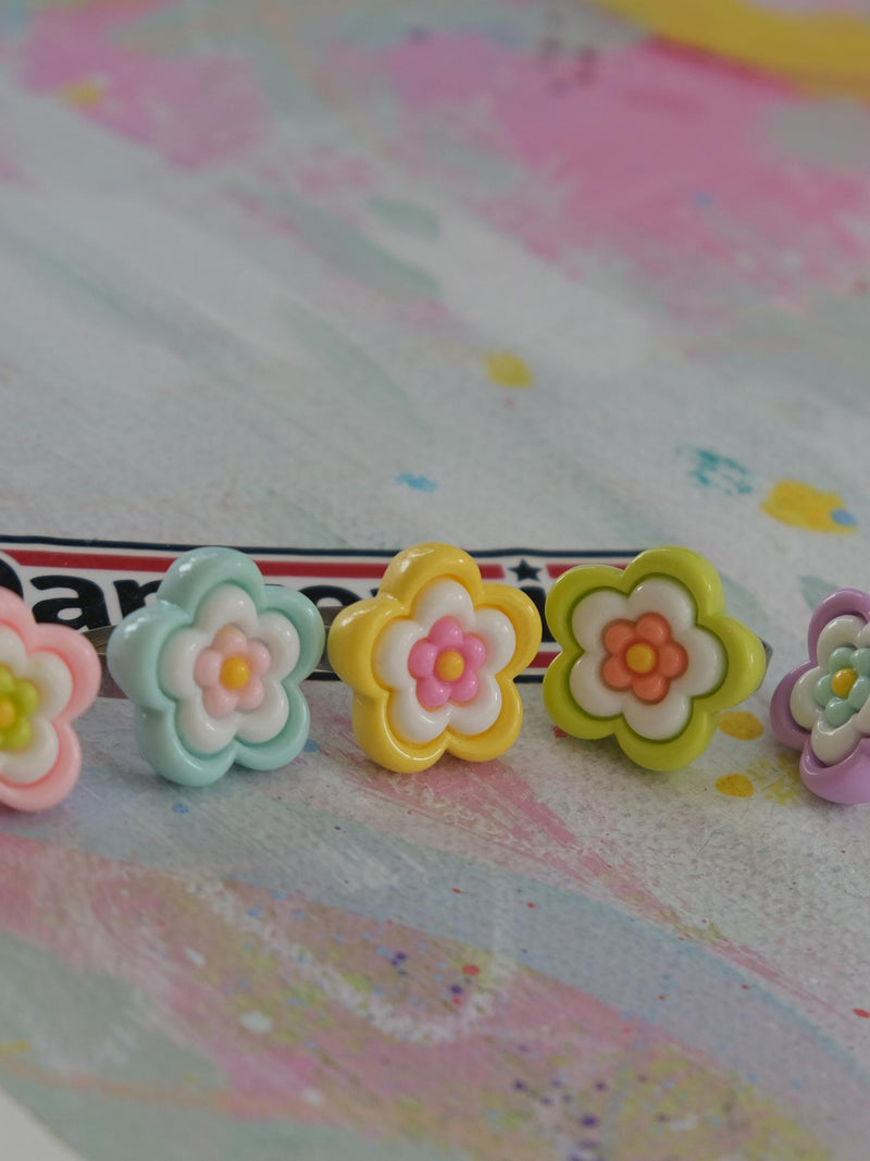 Chunky Radiating Flowers Selection 5 Ring Set flower spore