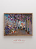 Purple Floral Coastal Print Mediterranean Still Life Tuscan Wall Art Summer Beach House Printable Landscape Painting Farmhouse Home Decor house warming flower