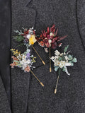 Dried Flower Brooch : Bohemian Groomsman Boutonniere wedding flower