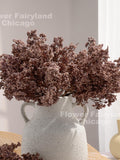 Faux Mini Berries Stem - Artificial Plant - Purplish Brown faux plants