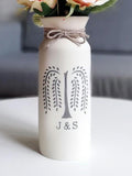 Willow anniversary gifts 9th 9 ninth anniversary gift for her pottery flower vase for wife him, custom inscription personalized monogrammed ANNIVERSARY