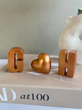 Personalized Copper Concrete Letters with Heart Ð 7th Anniversary Gift ANNIVERSARY