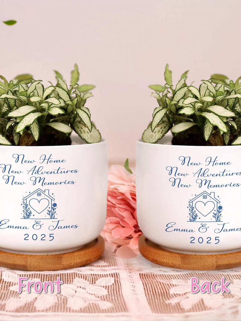 Personalised New Home Gift, Plant Pot for New Home Occasion, Housewarming Gift For Couples, Moving In Gift for Friend, New Home Owners Gift house warming flower