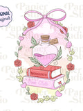 Romance Floral Frame PNG SVG, Trendy Bookish Clipart, Kindle Sticker Design, Booklover Commercial Use Cut File, Romance Book Lover Design Love Romance Flower
