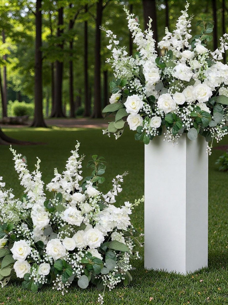 Artificial Flowers Greenery White Ivory Wedding Floor Flower Arrangement,Ground Arches Stair Florals,Wedding Sign Flower wedding flower