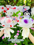 Hello Kitty, Kuromi, Plush Bouquet, Sanrio Bouquet, Crochet Bouquet, Birthday Gift, Christmas Gift Bouquet