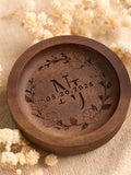 Personalized Walnut Wooden Ring Dish, Wedding Month Flower Ring Holder, ValentineÕs Day Gift, Wedding, Engagement, Anniversary Gift for Her ANNIVERSARY