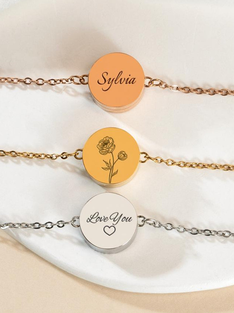 Personalized Urn Bracelet, Birth Flower Cremation Urn Bracelet, Memorial Gifts for Her, Urn Bracelet for Ashes, Pet Loss Gifts, Engraved Urn sympathy flower