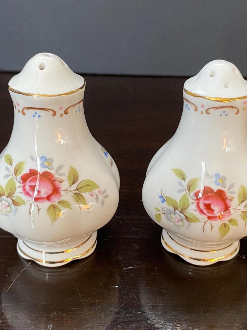 Royal Albert Jubilee Rose Salt and Pepper Shakers with Plugs flower spore