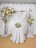 Pastel Wildflower Wedding Arch: Silk Flower Boho Arbor Decor wedding flower