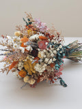 Dried Rose + Eucalyptus+Baby's Breath Flower Bridal Bouquet, Dried Flowers Bouquet For Wedding,Bouquet,Boho Wedding Dried Flowers Bouquet