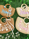 Personalized Straw Beach Bag, Custom Tote Bag,Bridesmaid Gifts, Graduation Gift, Bachelorette Basket, Wedding Party Gifts/Flower Girl Basket FLOWER DELIVERY