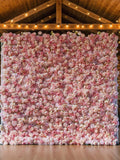 3D Pink Silk Flower Wall Backdrop: Wedding Event Decoration (8x8ft_ silk flower