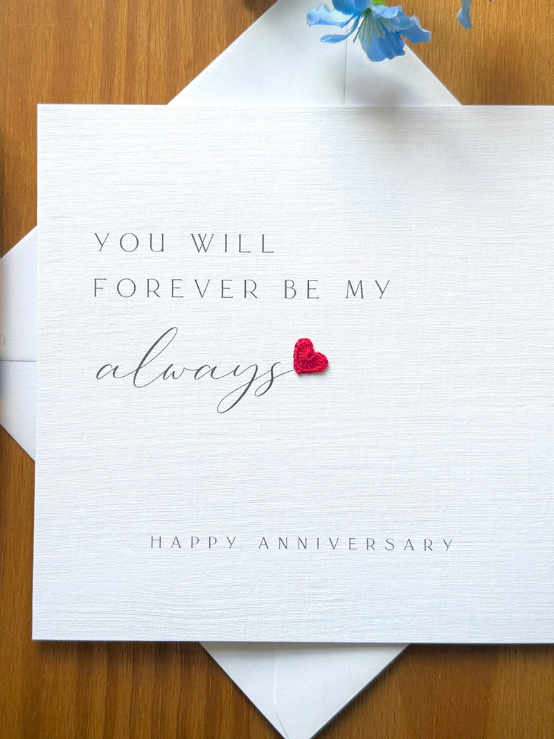 You will forever be my always love card | Anniversary Card | Minimalist, TLC068x ANNIVERSARY