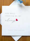 You will forever be my always love card | Anniversary Card | Minimalist, TLC068x ANNIVERSARY