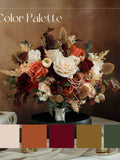 Rustic Burgundy Wildflower Bouquet, Autumn Artificial Wedding Flowers Bouquet