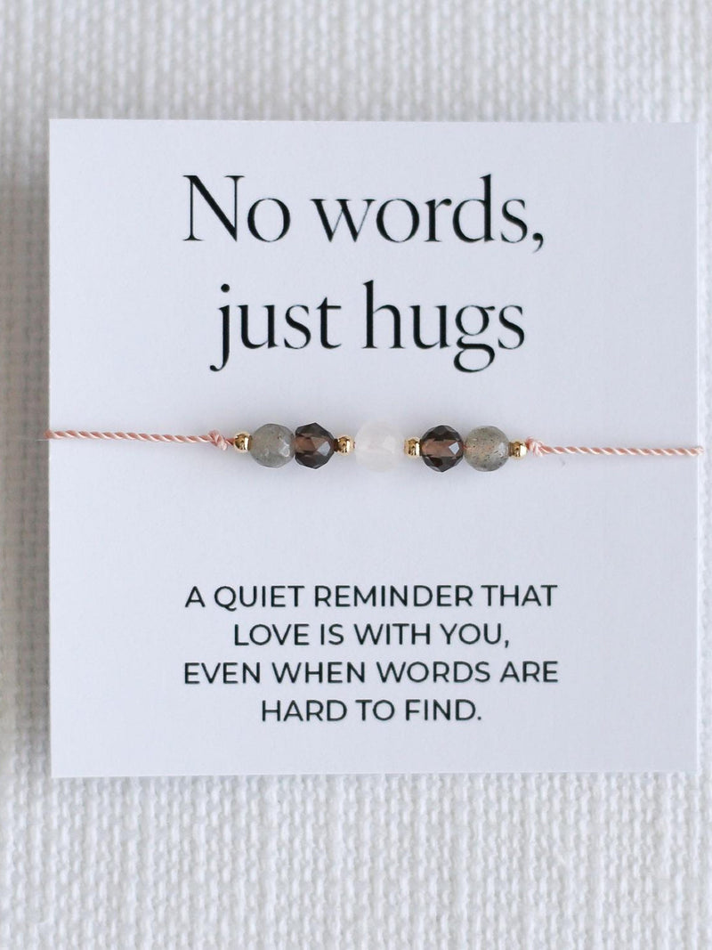 No Words Just Hugs Ð Comfort After Loss Crystal Cord Handmade Bracelet Ð Sympathy Gift sympathy flower