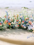 Pastel Wildflower Wedding Aisle Flowers, Ground Arch Arrangement wedding flower