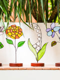 Personalized Birth Month Flower Stained Glass Suncatcher, Floral Garden Decor, Glass Art birthday flower