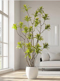 80-200cm Artificial Plant Fake Lily Bamboo Tropical Plant Real Touch Plastic Monstera For Home Garden Party Decor Party Supply Gift Idea faux plants