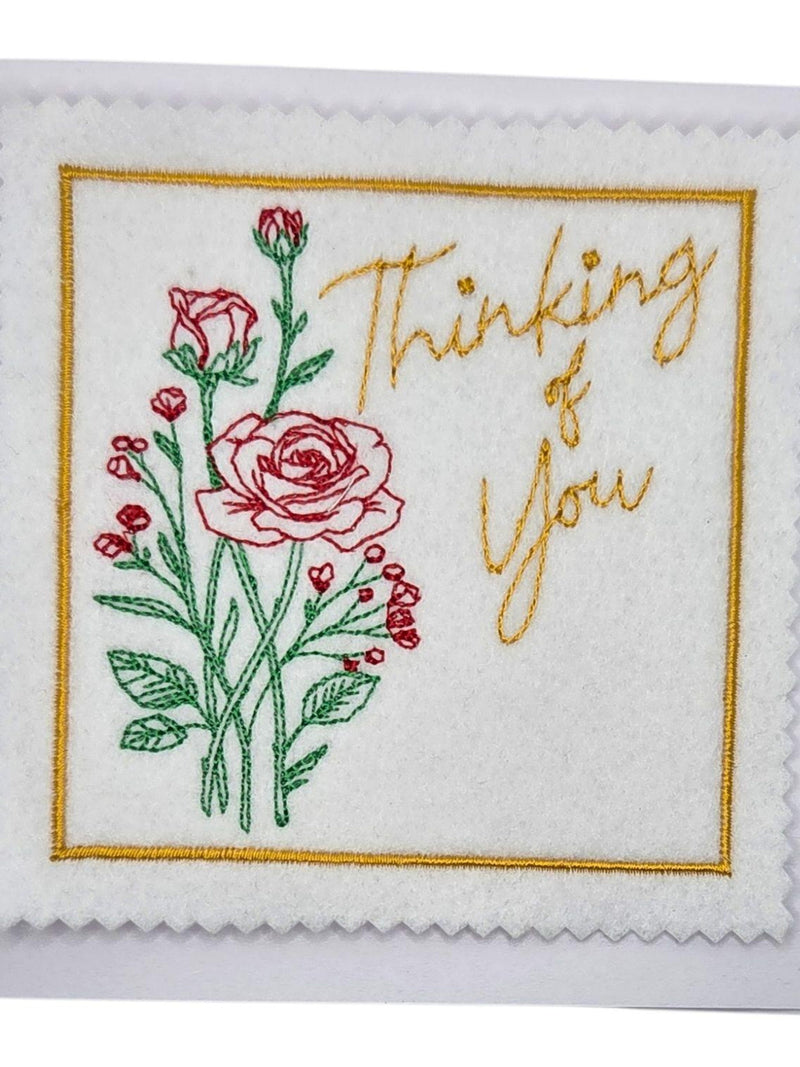 Embroidered Deepest Sympathy Flower Card sympathy flower