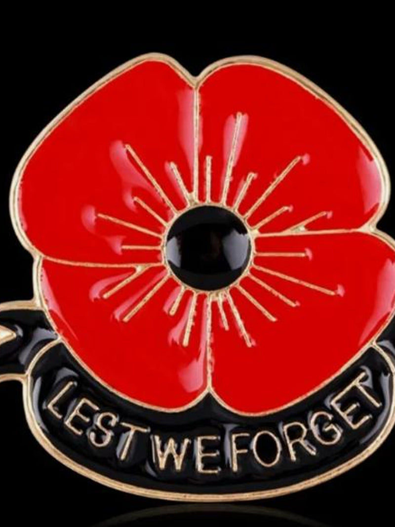 Red POPPY Flower Enamelled Lapel BADGE Lest We Forget UK FLOWER DELIVERY