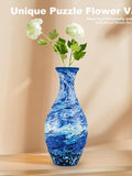3D Ocean Waves Flower Puzzle Vase, Unique Home Decoration, 160 Curved Pieces DIY Jigsaw Vase, House Warming Gift, Fun Craft Gifts for Kids house warming flower