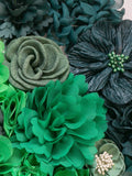 Emerald Green Fabric Flower Variety Pack: Craft Floral Embellishments silk flower