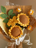 Handmade Crochet Sunflower Bouquet, Birthday, Appreciation Gift, Finished Product, Girlfriend, Wife, Anniversary, Gift For Her Bouquet