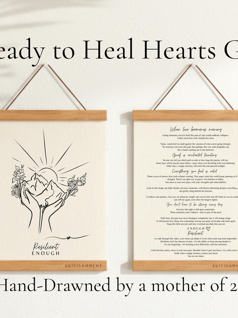 Memorial Art with Healing Message | Sympathy Gift Ready to Give | Grievance Support Wall Art | Remembrance Keepsake for Loss of Loved One sympathy flower