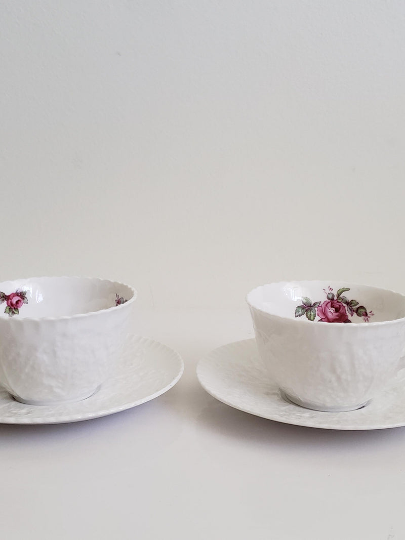 Vintage Spode Savoy Rose Teacup and Saucer Sets: Tea for Two flower spore