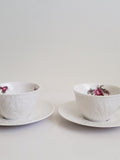 Vintage Spode Savoy Rose Teacup and Saucer Sets: Tea for Two flower spore