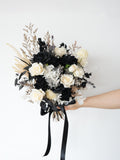 Rustic  Black/White Wedding Bouquet,  Silk flowers  Bouquet Bouquet