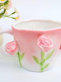 Hand-Painted 3D Floral Ceramic Mug | Natural-Inspired Coffee Mug - Gift for Her | Birthday and Housewarming Gift house warming flower