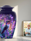 Hummingbird Cremation Urn for Ashes, Lavender Flower Memorial Urn sympathy flower
