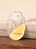 Custom Engraved Floral Resin Bookmark, Forget Me Not Pressed Flowers, Gift for Retirement sympathy flower
