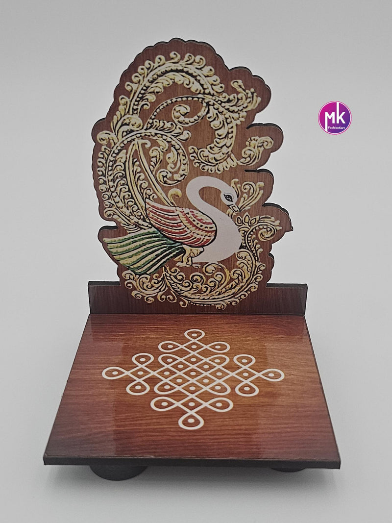 Handmade peacock Kolam Diya stand/Pooja Decoration Item - House warming Gift, Pooja Decor, Pooja return gift - MK Fashionkart house warming flower
