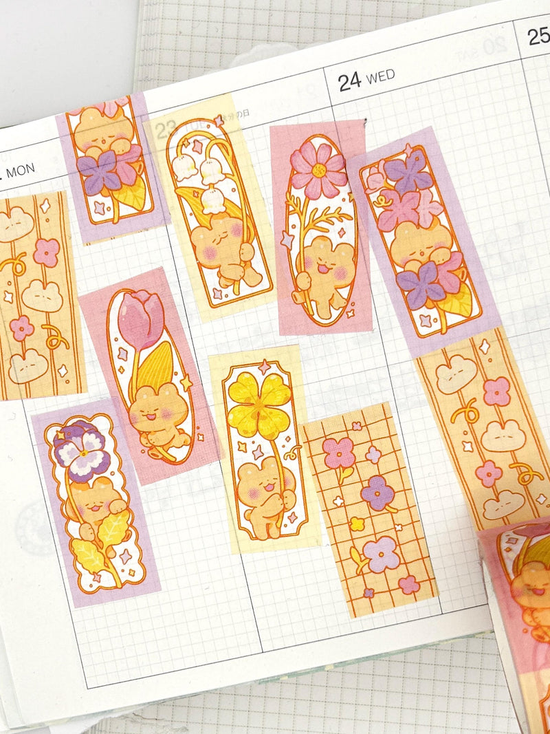 Flower Delivery Washi Tape | Cute Bears For Journaling and Scrapbooking (20mm x 10m) FLOWER DELIVERY