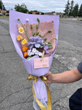 Handmade Crochet Flower Bouquet: Cotton Yarn Floral Gift Bouquet
