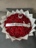 Eternal GLITTER rose bouquet RED  - Happy Valentines/ Happy birthday Bouquet
