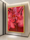 Sensual Red Floral Kiss Canvas, Intimate Love Art, Abstract Romance Painting, Modern Wall Decor, Passionate Expression Canvas Ready To Hang, Love Romance Flower