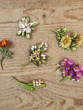 Birthday Flower Brooch, Personalized Birth Flower Pins, Handmade Flower Brooch, Vintage Brooch, Wedding Brooch, Birthday Gift for Her birthday flower