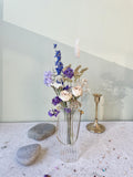 Blue and Purple Dried Flower Bouquet: Wedding Home Decor - Small size house warming flower