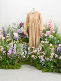 Faux Flower Arrangement: Silk Pastel Blooms, Moss & Stones FLOWER DELIVERY