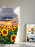 Sunflower Cremation Urn, Decorative Memorial Urn, Sympathy Gift sympathy flower
