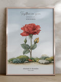 Personalized 4th Anniversary Floral Print: Custom Wedding Gift for Couples, Wife or Husband, Wedding Gift for Her Under 100 ANNIVERSARY