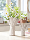 White Frosted Nordic Style Vase, Modern minimalist home decor, ceramic flower pot, floral arrangement, house warming gift, luxury style house warming flower