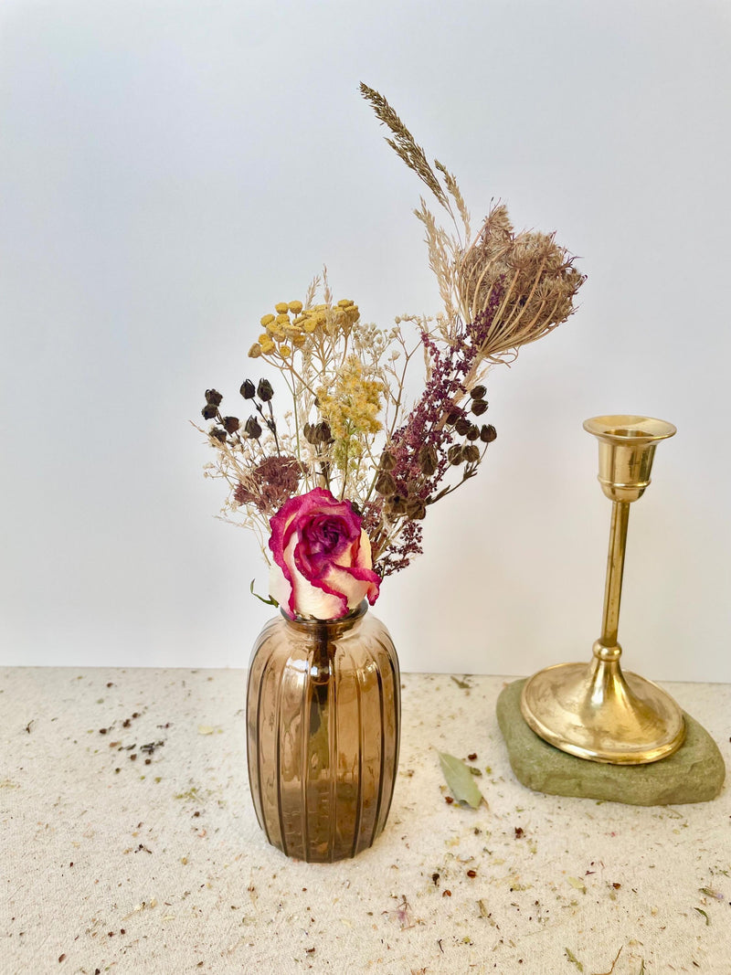 Crimson Ember - Autumn Fall Dried Flowers bouquet for Home & Wedding Decor; Small size house warming flower