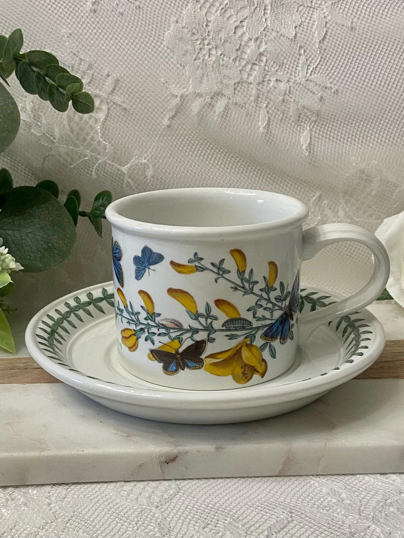 Portmeirion, Breakfast DRUM Mug with Saucer, Broom, Cytisus scoparius flower spore